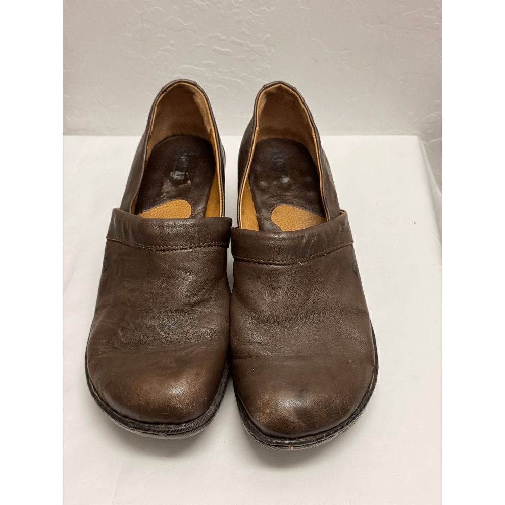 Vintage BOC Brown‎ Leather Clogs Size 8